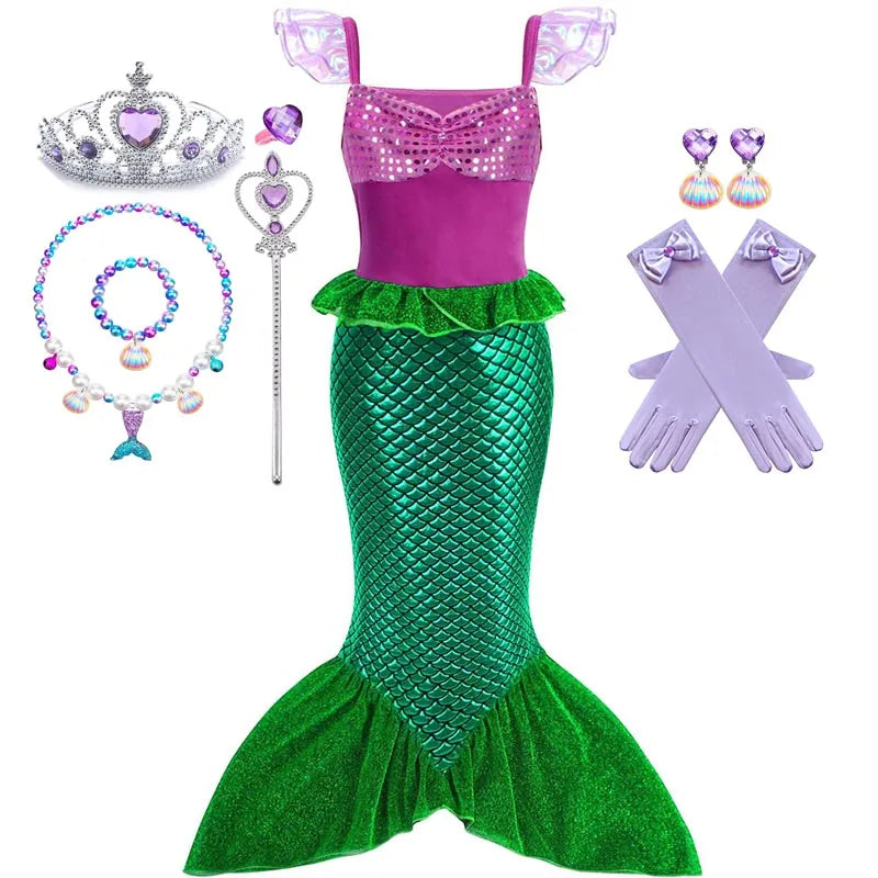 Girls Cosplay Disney Little Mermaid Ariel Costumes