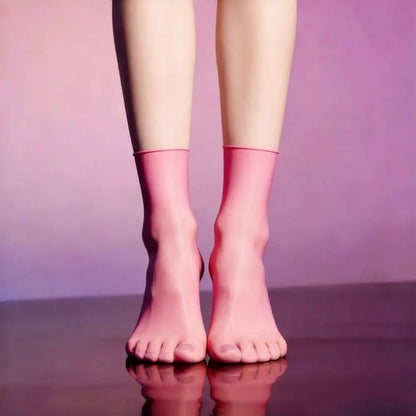 High Elastic Satin Shiny Oil Glossy Stretchy Socks