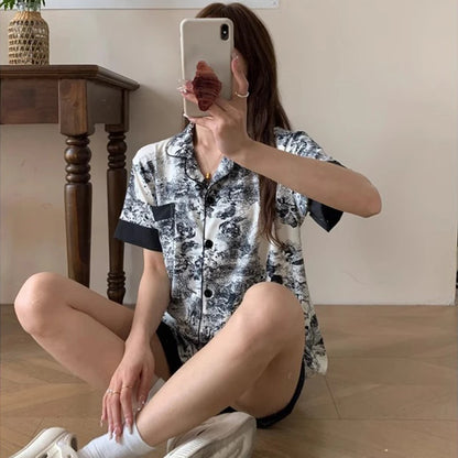 Chinese Elegant Ink and Wash Painting Pajamas