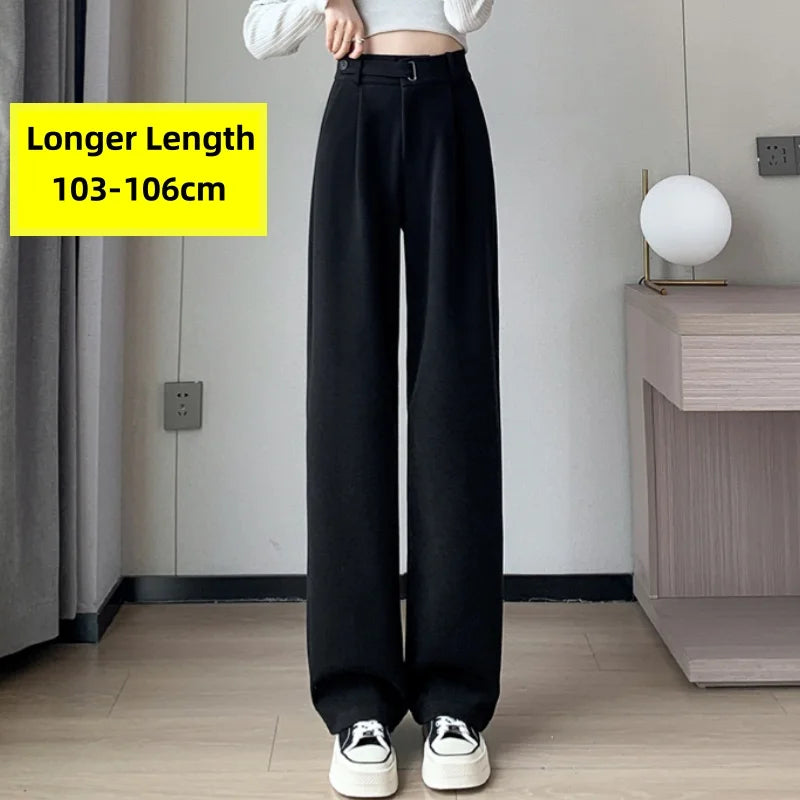 Thicken Woolen Casual Loose Full Length Pants