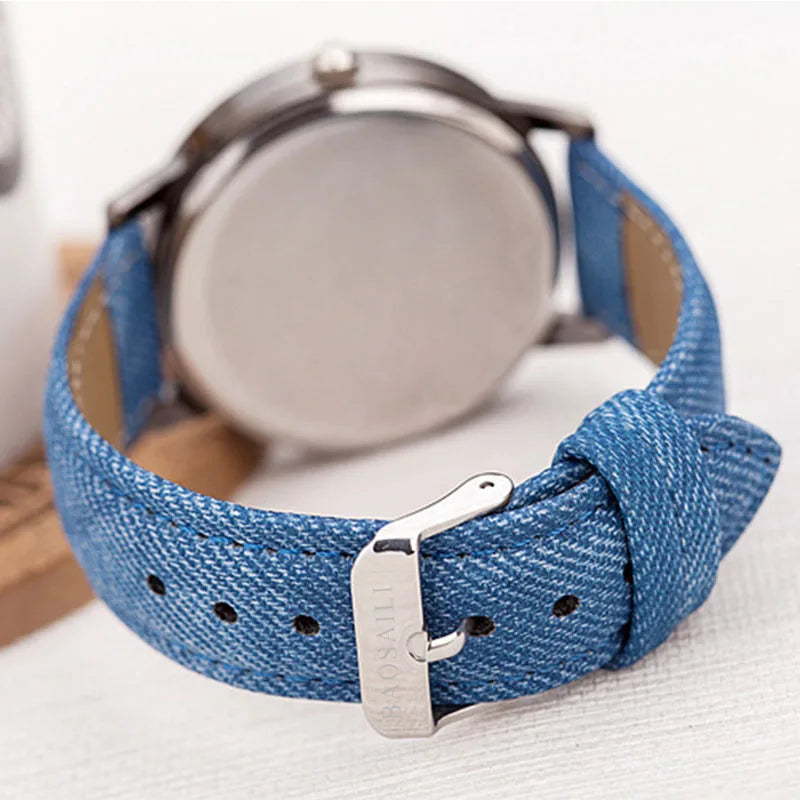 Lovely Cat Quartz Denim Strap Casual Watch