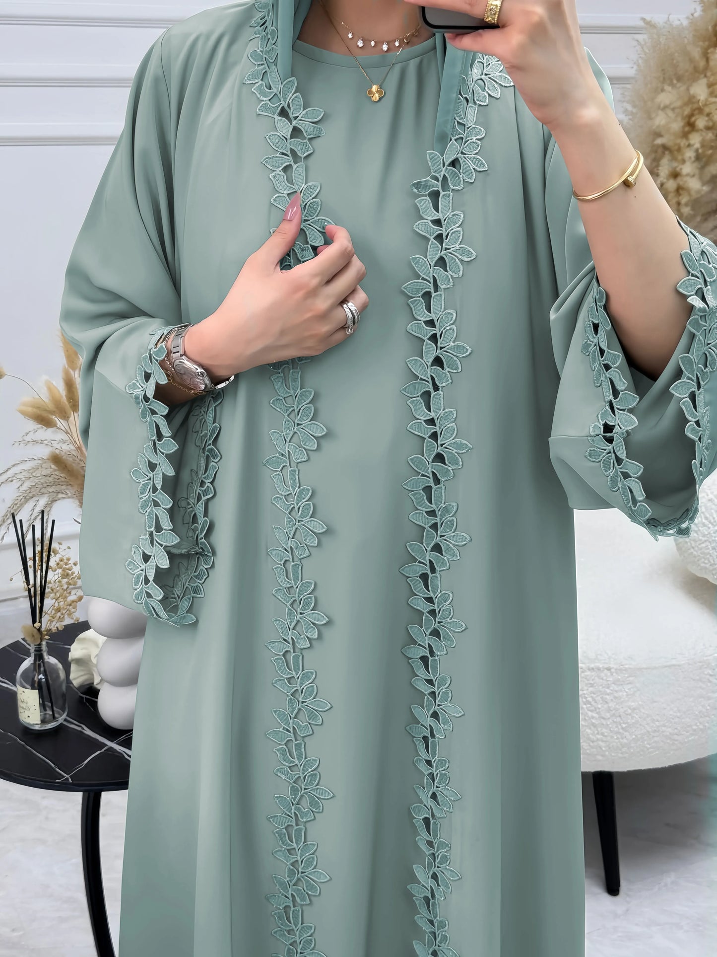 Elegant Beige Abaya Islamic Modest Fashion