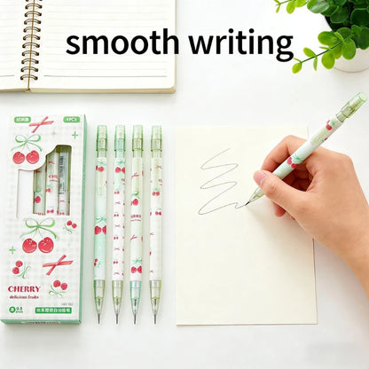 4Pcs 0.5mm Mechanical Pencils with Eraser Smooth Writing Erasable Stationery