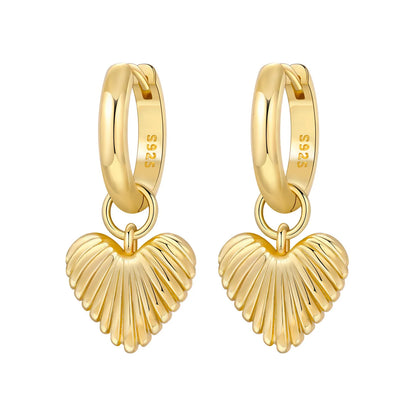 S925 Sterling Silver Zircon 18K Gold Lining Vintage Hoop Earrings