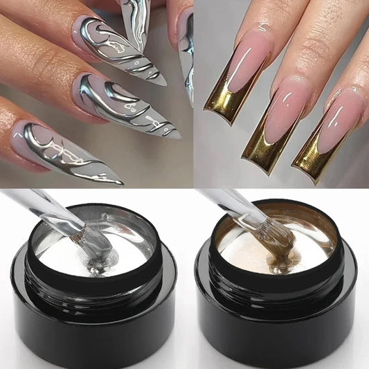2-4PCS Metallic Painting Gel Polish Gold Silver Rose Gold Mirror Effect