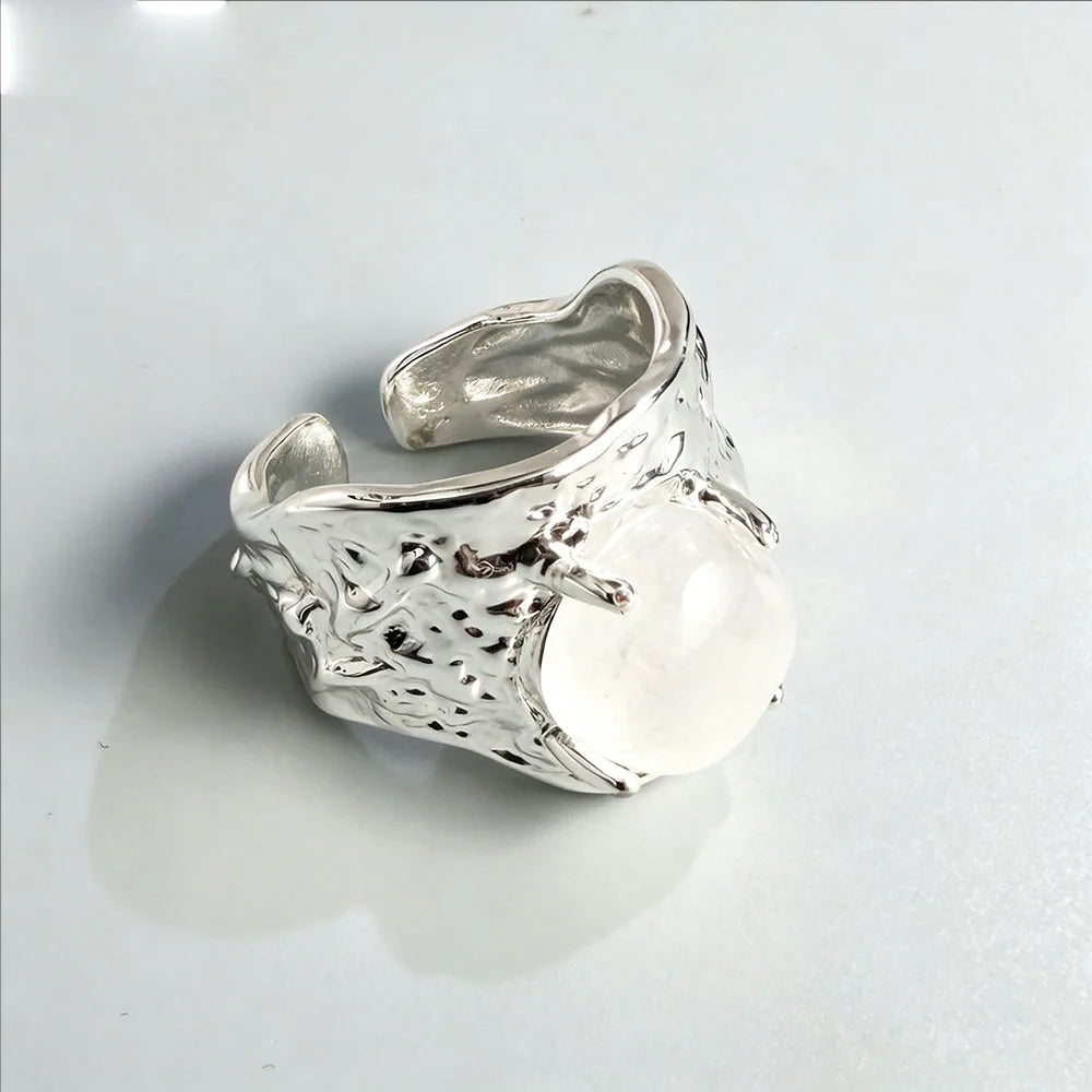 925 Sterling Silver Big Balls Finger Open Vintage Handmade Ring