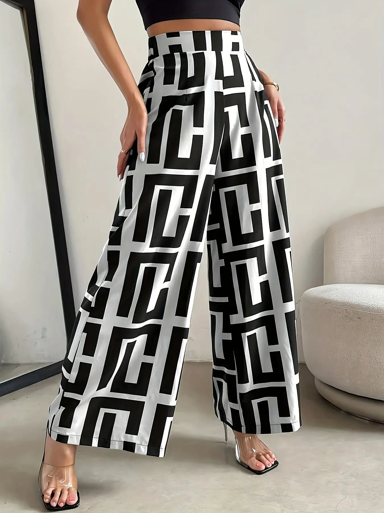 Elegant Bohemian wide leg loose pants