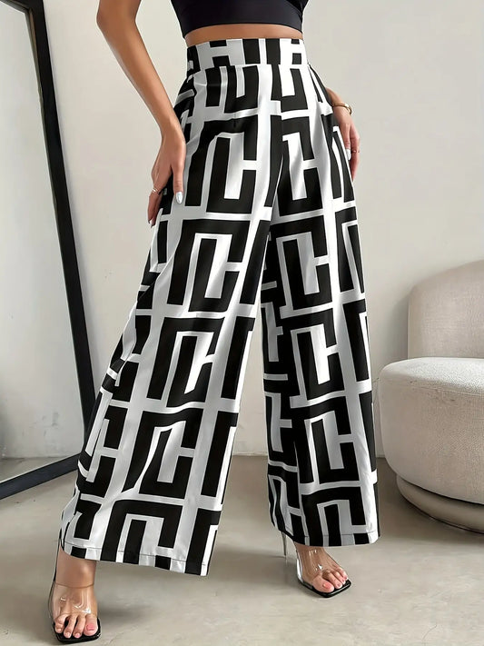 Elegant Bohemian wide leg loose pants
