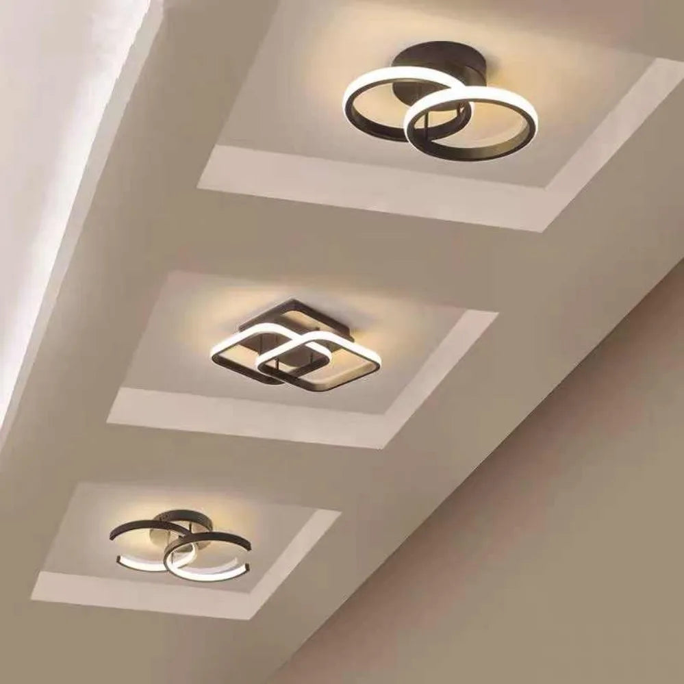 LED Ceiling Light 2 Rings Creative Design