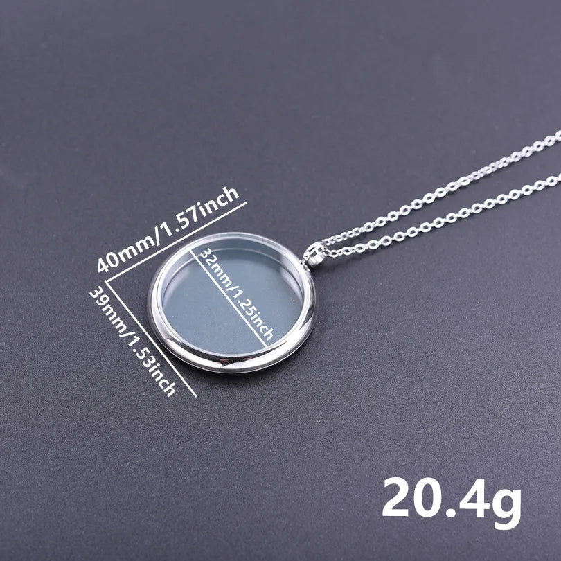 Twist Locket Pendant Photo Floating Charm Necklace