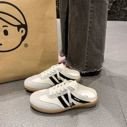 Elegant Round Head Sexy Breathable Half Slippers Shoes