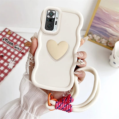 Love Heart Wavy Silicone Case On For Xiaomi Redmi Note
