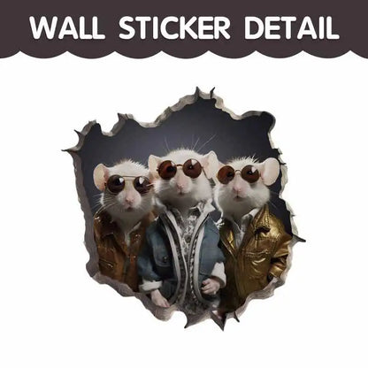 Cartoon Cute Little Mouse Hole Wall Stickers