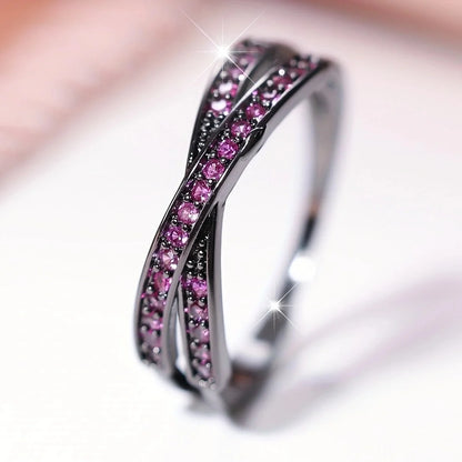 DANA Stacking Crossed Zircon Thin Rings