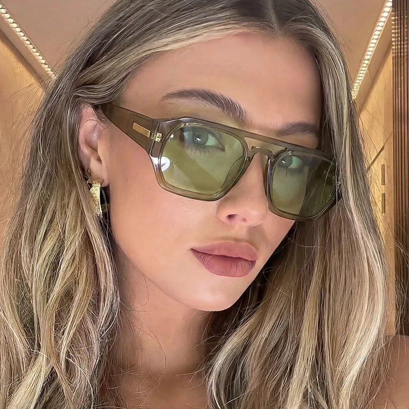 Vintage Punk Square Frame Sunglasses