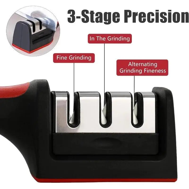 3-Segment Knife Sharpener Stainless Steel