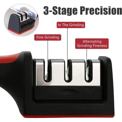 3-Segment Knife Sharpener Stainless Steel