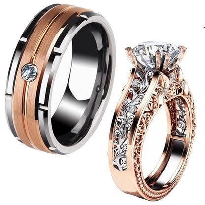 DANA 1pcs Rose Gold Zircon Stones Ring
