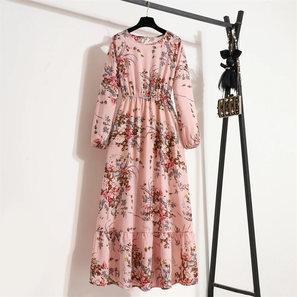 Maxi Casual Full Sleeve Floral Printed Dress