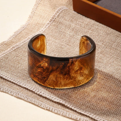 DANA Coffee Thick Resin Bangles Geometric Bracelets