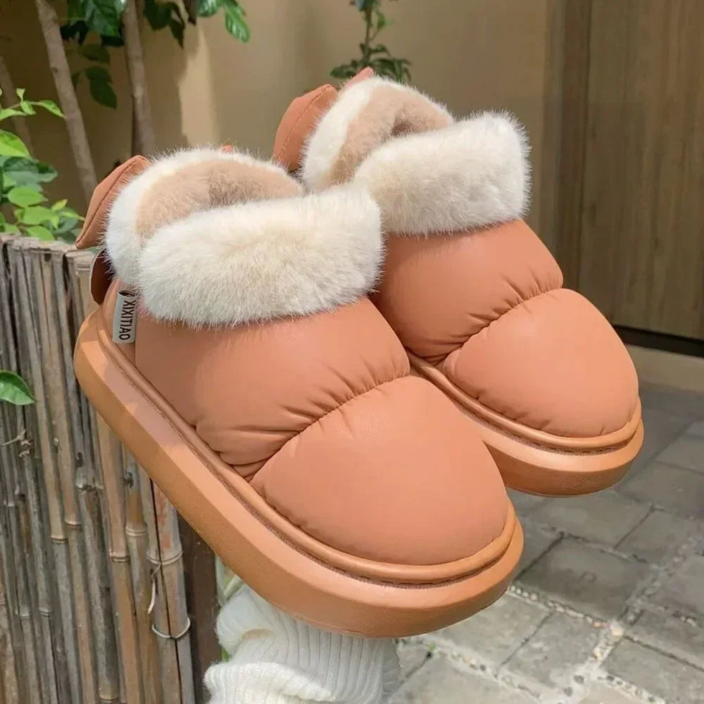 Snow Boot Furry Bow Cotton Shoe