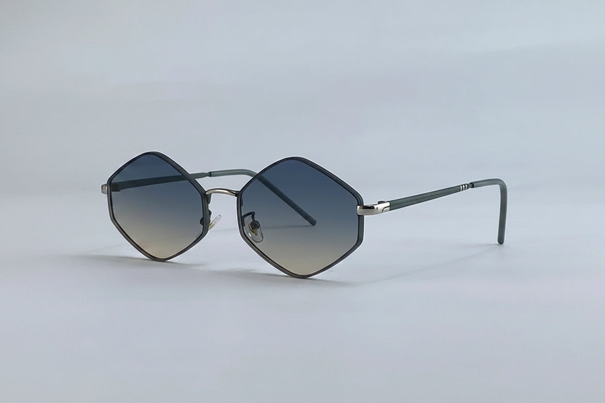 Small Frame Hexagon Punk Polygon Sun Glasses
