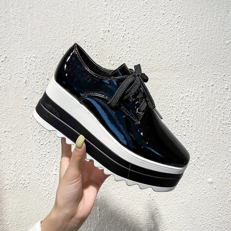 Flat Platform Slip on Moccains Casual Thick Sole Brogue Creepers Sneakers