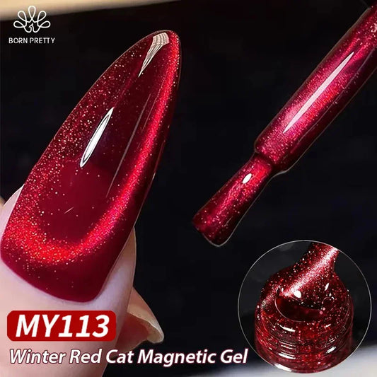 Dark Red Cat Magnetic Gel Nail Polish