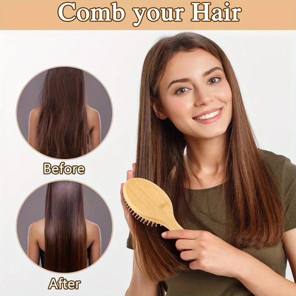 Solid Wood Bamboo hair Brush