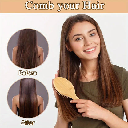 Solid Wood Bamboo hair Brush