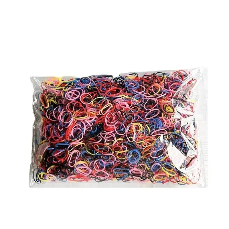 1500PCS Disposable Rubber Band Hair Ties Colorful Holder Hair Accessories
