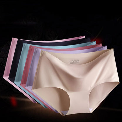3Pcs/Set Large Size Mid-waist Ice silk Lingerie