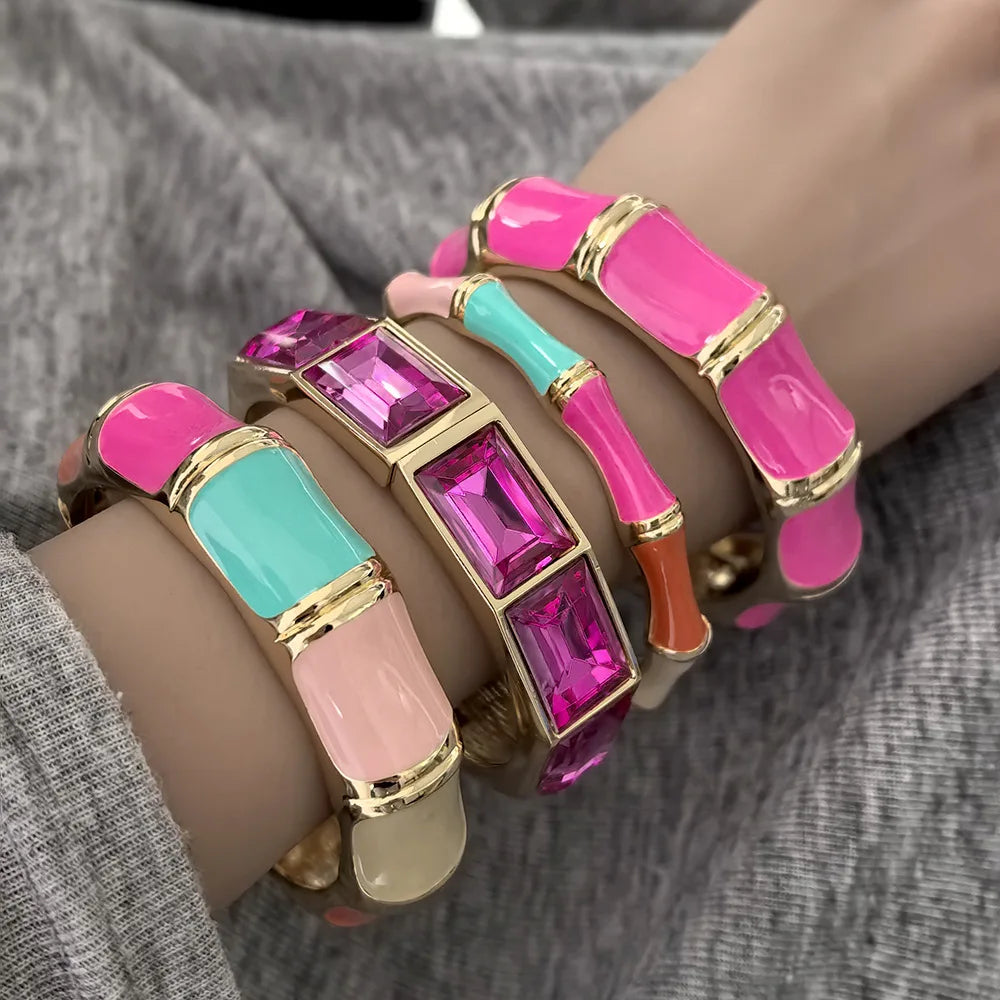 Hip Hop Drip Oil Cuff Geometric Bracelet