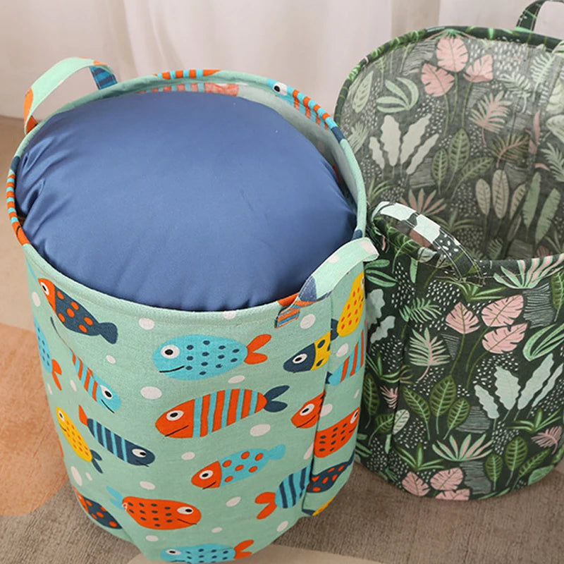 Laundry Storage Bag Cotton Linen Large Basket