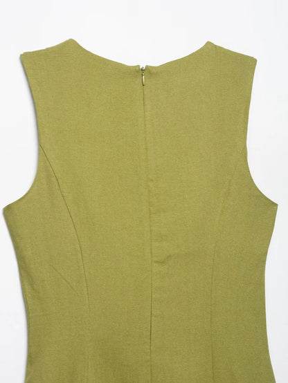 Square Collar Sleeveless Dress