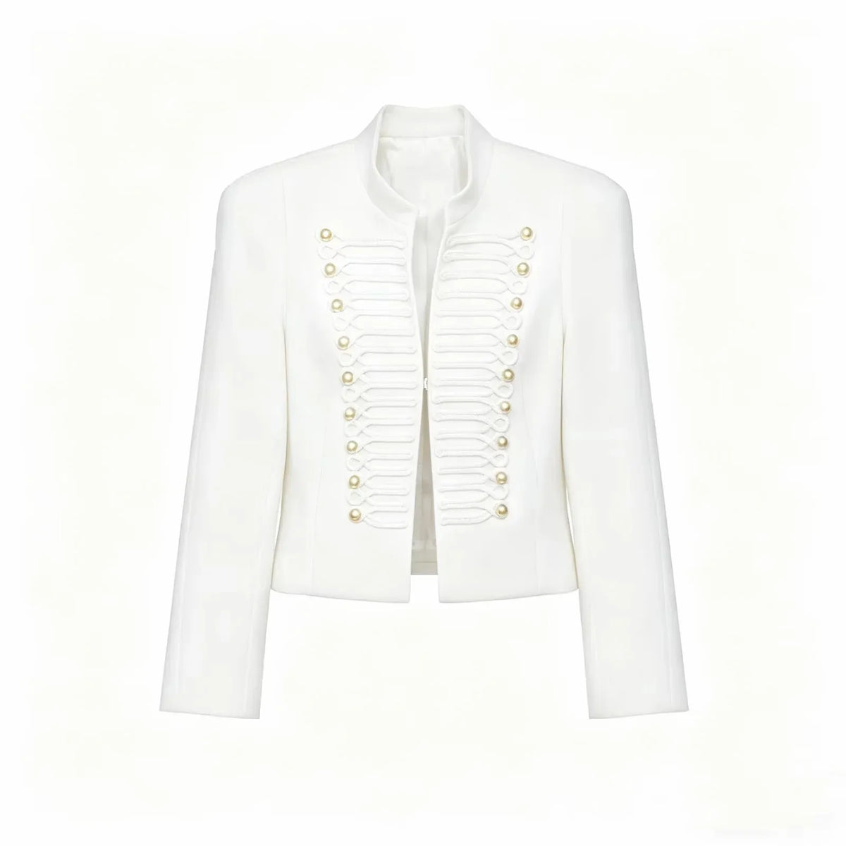 Slim Elegant Napoleon High Street Chic Shoulder Padded Jacket