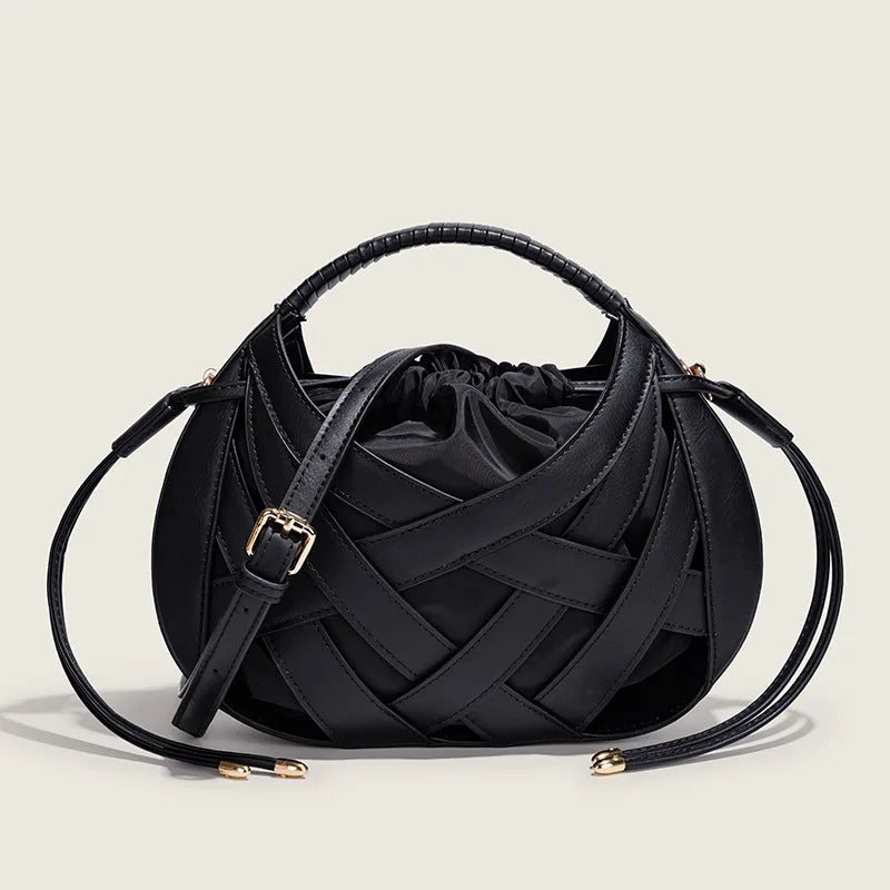 Woven Hollow Handbags Luxury Shoulder Messenger Small Totes Tassel Bag