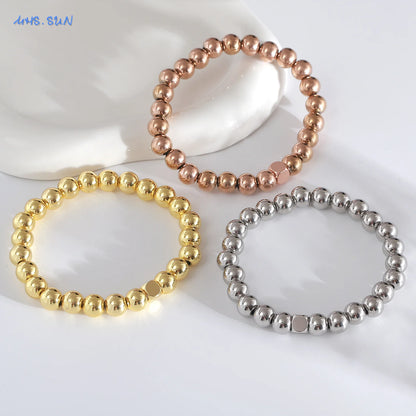 DANA Gold Plated Beads Elastic Bracelet