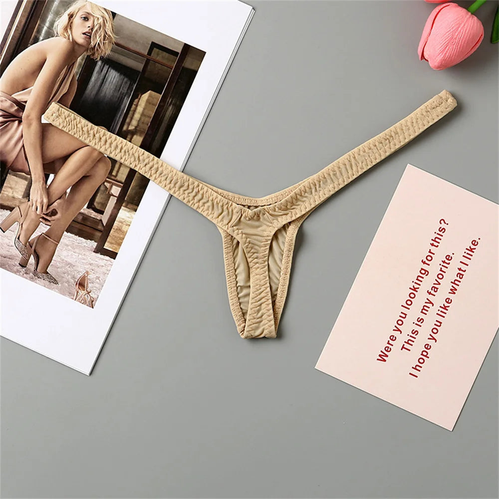 Deep V Shape Mini Thong Sexy Low Waist Micro Tangs Lingerie