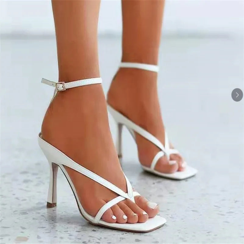 High-Heeled Cross-Border Thin-Heeled Large Size Buckle Shoes