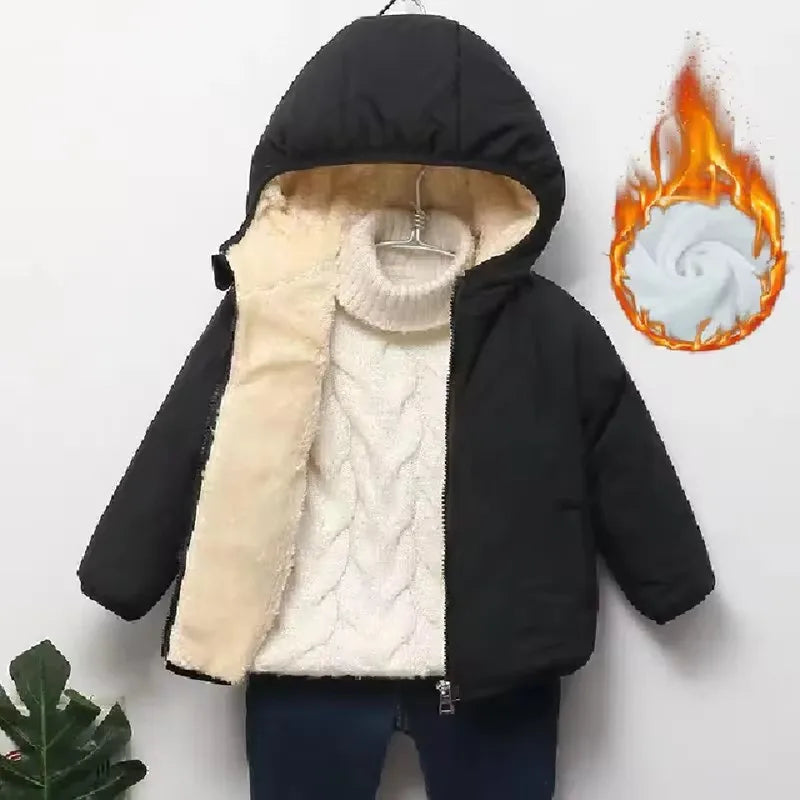 Thick Down Cotton Winter Plus Velvet Warm Jackets 2-6 Year