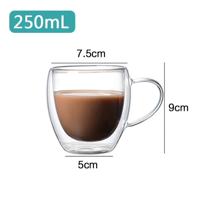 Transparent Glass Coffee Cup Mug