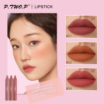 3 Pcs Different Colors Sexy Long Lasting Waterproof Matte Lipstick Set