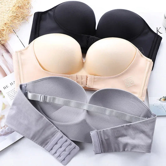 Front buckle invisible small push-up bra