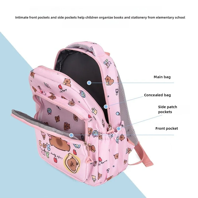 Capybara Colorful Backpack 3Pcs/Set Casual School Bags