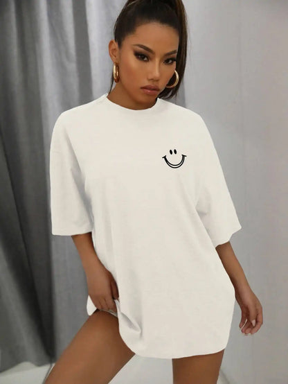 Happy Expression Cotton Short Sleeve Hip Hop T-Shirts
