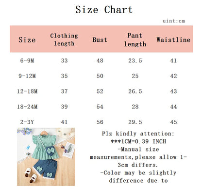 Baby Girl Small Round Neck Ruffle Short Sleeve Set