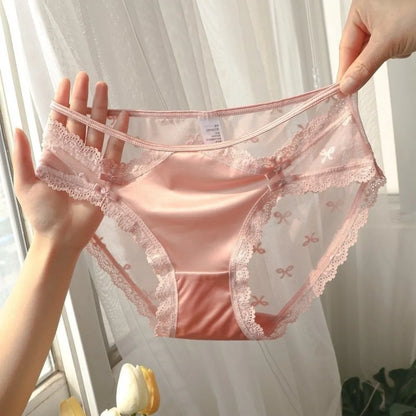 Cotton Crotch Lace Seamless Bow Franch Style Underwear