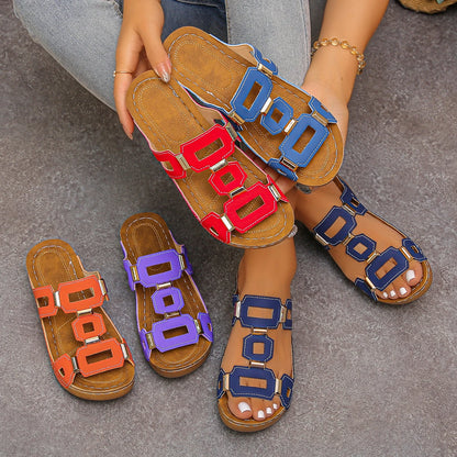 Large Size Roman Open Toe Slippers