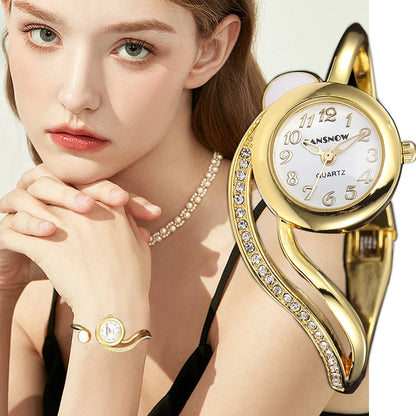 Luxury Elegant Silver Gold Stainless Steel Bracelet Watches